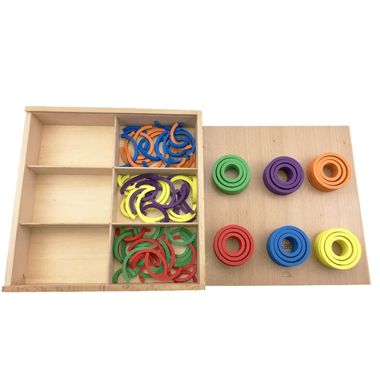 Детские игрушки Frobel Gabe9, Обучающие игрушки, Красочные Кривые круглые Обучающие деревянные игрушки для детей, для раннего образования, дошкольников, унисекс