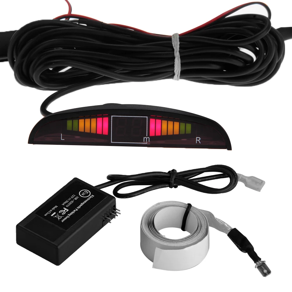

CARCHET DC12V Car Parking Radar Sensor Car Electromagnetic Reverse Parking BackUp Radar Sensor Kit LED Display Universal Vehicle