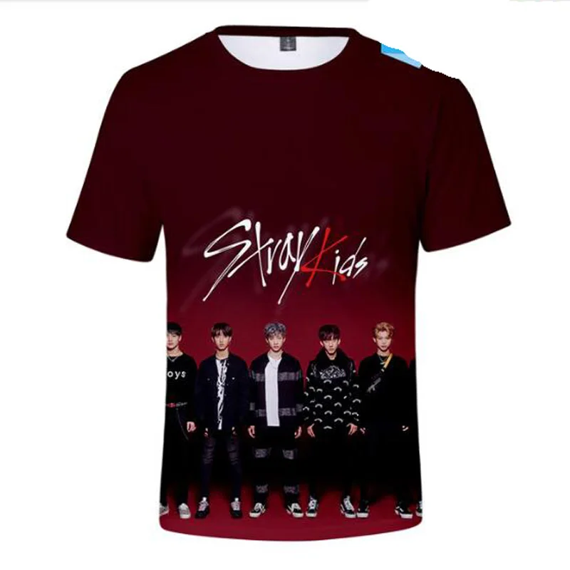 Футболка K POP KPOP для детей 3d альбом футболка MINHO JISUNG WOOJIN CHANGBIN FELIX StrayKids женская