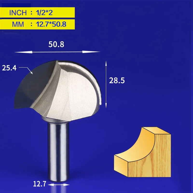 Tideway деревообрабатывающий Круглый Ковш бит вольфрам карбид профессиональный класс фрезы для дерева 1/2 1/4 дюйма хвостовик фрезы - Длина режущей кромки: Y00102