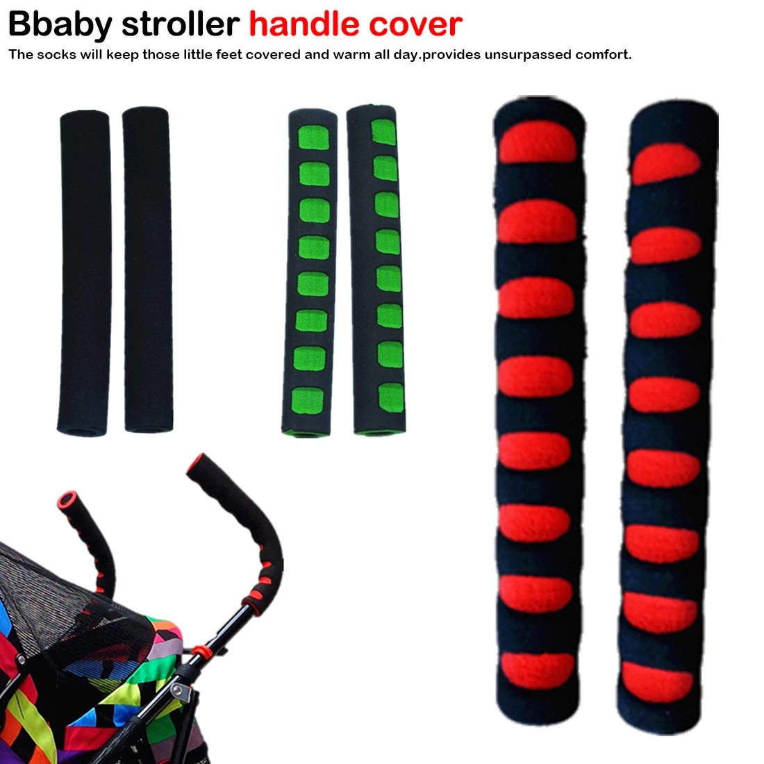 

2pcs/set Stroller Handle Anti-slip sleeve Baby Stroller EVA Foam Armrest Cover Baby Stroller Accessories