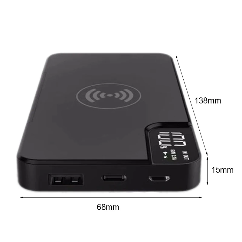 Portable Power Bank 10000mAh External Battery Qi Wireless Charger Poverbank Digital Display Powerbank For iPhone Xiaomi Samsung Portable Power Bank 10000mAh External Battery Qi Wireless Charger Poverbank Digital Display Powerbank For iPhone Xiaomi Samsung