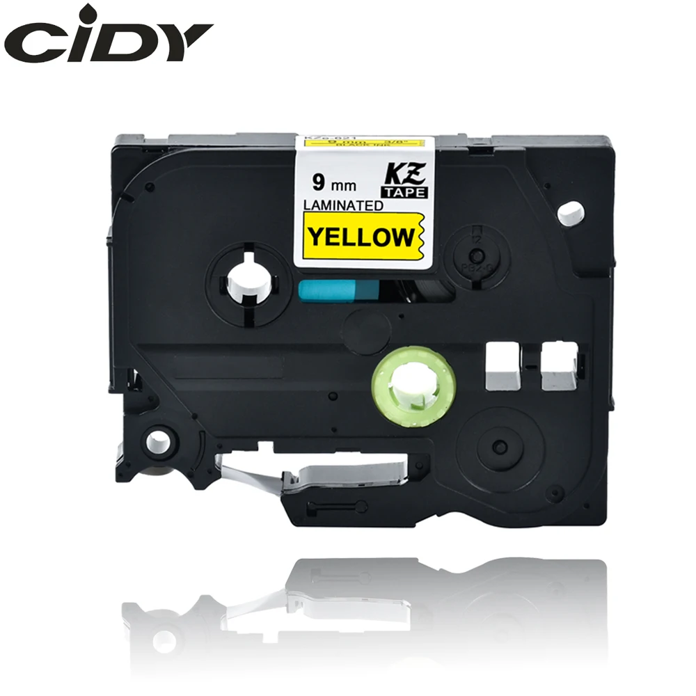 Ламинированная прочная клейкая лента CIDY TZ621 TZ 621 TZe621 TZe tze-621 P Touch черного и желтого