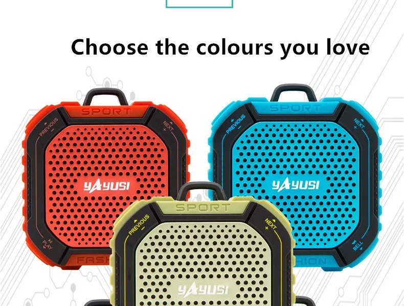 YAyusi B7 велосипедный беспроводной маленький bluetooth динамик для верховой езды гарнитура для мобильного телефона Мини карта портативный Подвесной Настенный громкий динамик