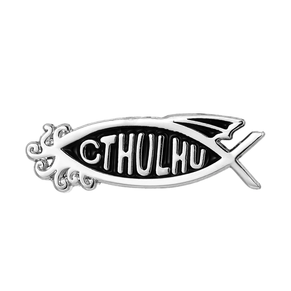 Значок с отворотом Cthulhu Fish Atheist|badge|badge badgesbadge pin |