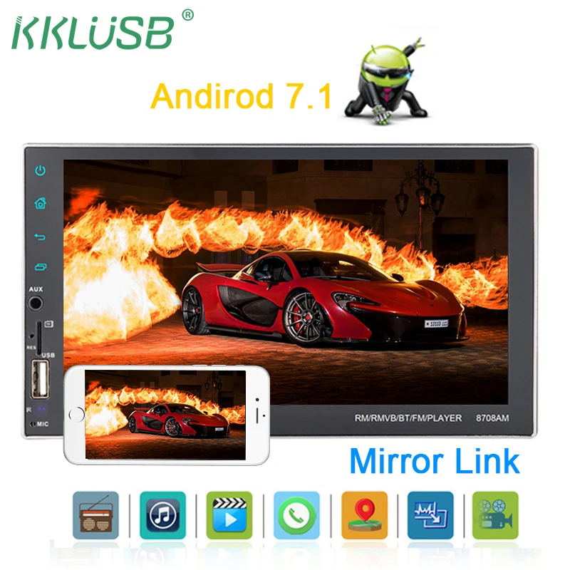 2 Din автомагнитола Android 8 0 Мультимедиа Видео плеер Авто Стерео gps карта Авторадио