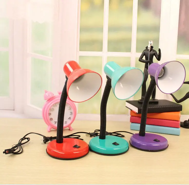 

Simple Colorful Desk Lamps E27 LED Modern Table Lamps with Switch for Parlor Study Office Reading Night Light Bedroom Library