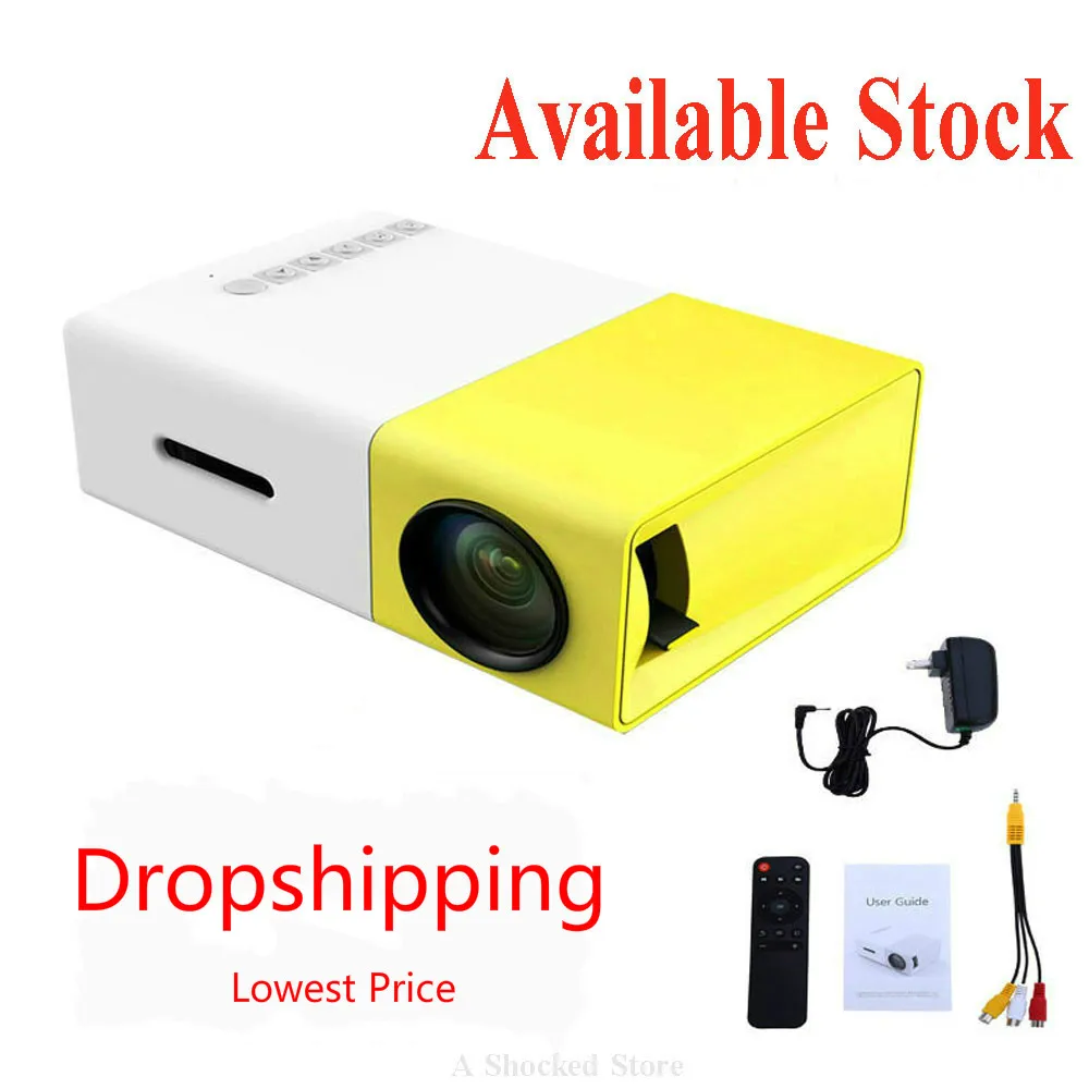 

Dropshipping Original YG300 Mini LCD Projector 400-600 Lumens 320*240 Pixels HD Video Home Projector Player Yellow Yg300
