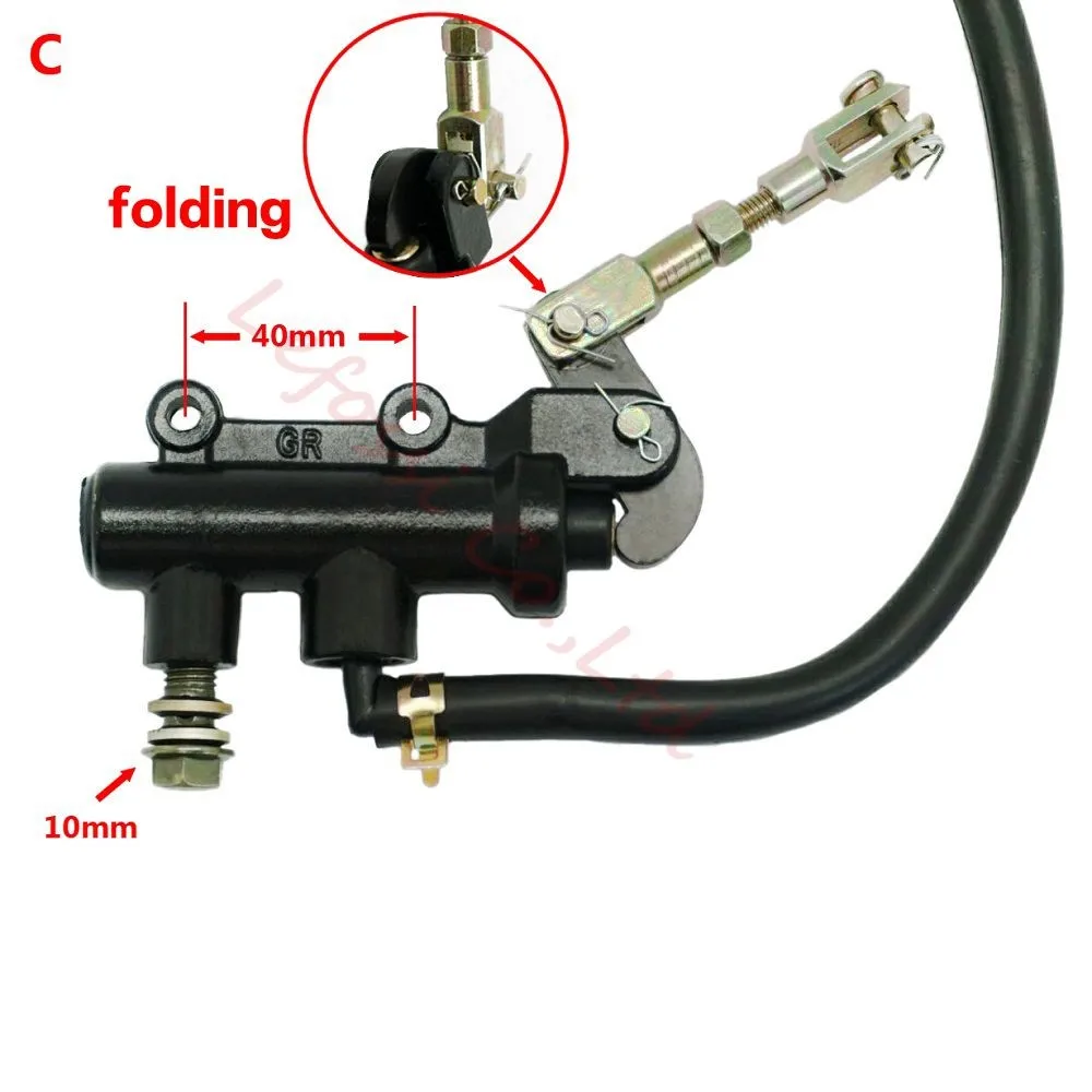 Черный Мотоцикл Dirt Pit спортивный велосипед ATV задний ножной тормоз главный цилиндр гидравлический насос с резервуаром для жидкости растяжки полюса