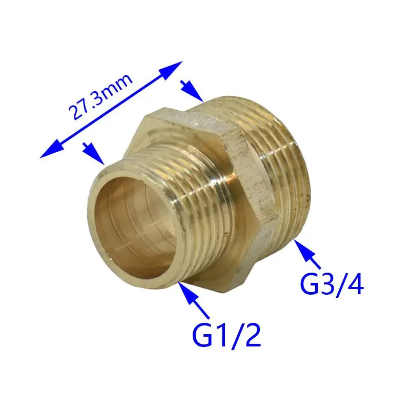 Медный штекер 3/4 до 1/" редукционный резьбовой соединитель латунь BSP садовый водопроводной соединитель кран фитинги 1 шт