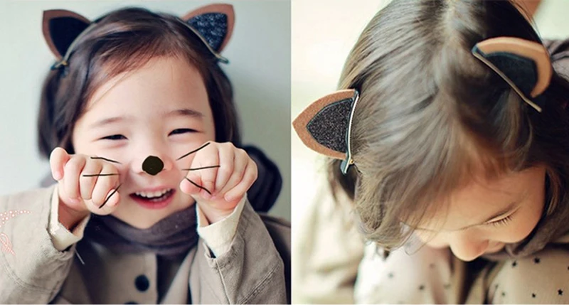 New-1Lot-2Pcs-Stereo-Double-Cat-Ear-Clip-With-Sequins-Ears-Baby-Hair-Clip-Cute-Of