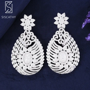 

SISCATHY 2019 High Quality Big Drop Earrings for Women Trendy Gold Earrings Jewelry wedding Party Wear Accessories