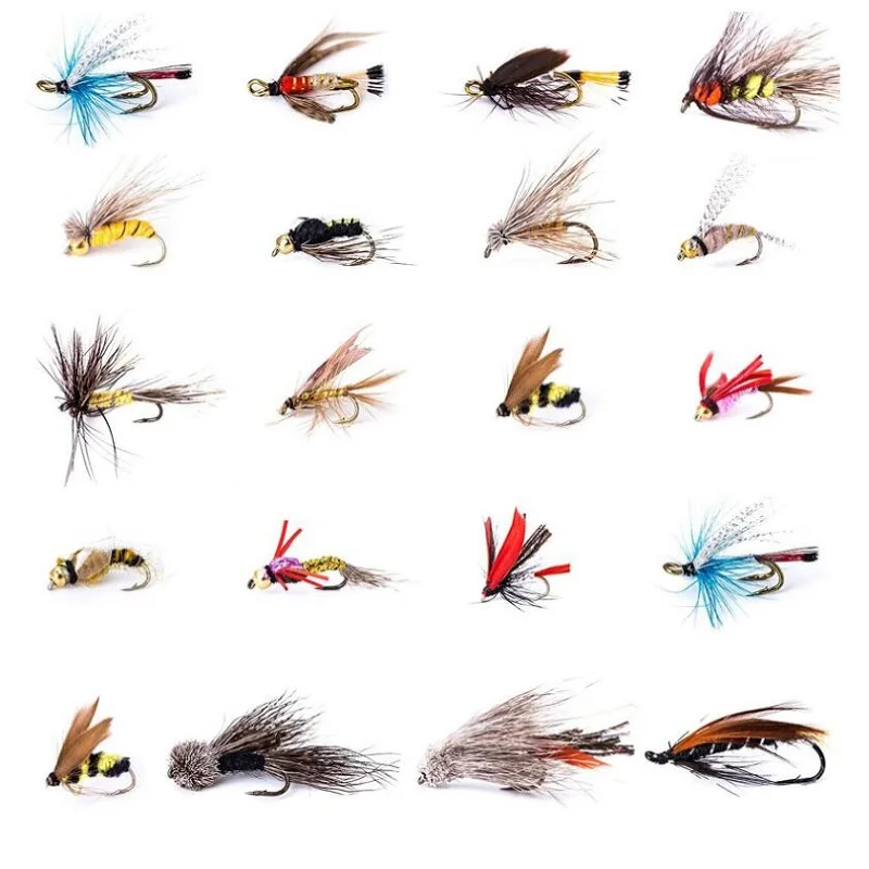1set 12.5cm*10cm*4cm Fly Fishing Lures Artificial Fishing Bait Feather Hooks Carp Fishing Bait For Fishing accessories pesca