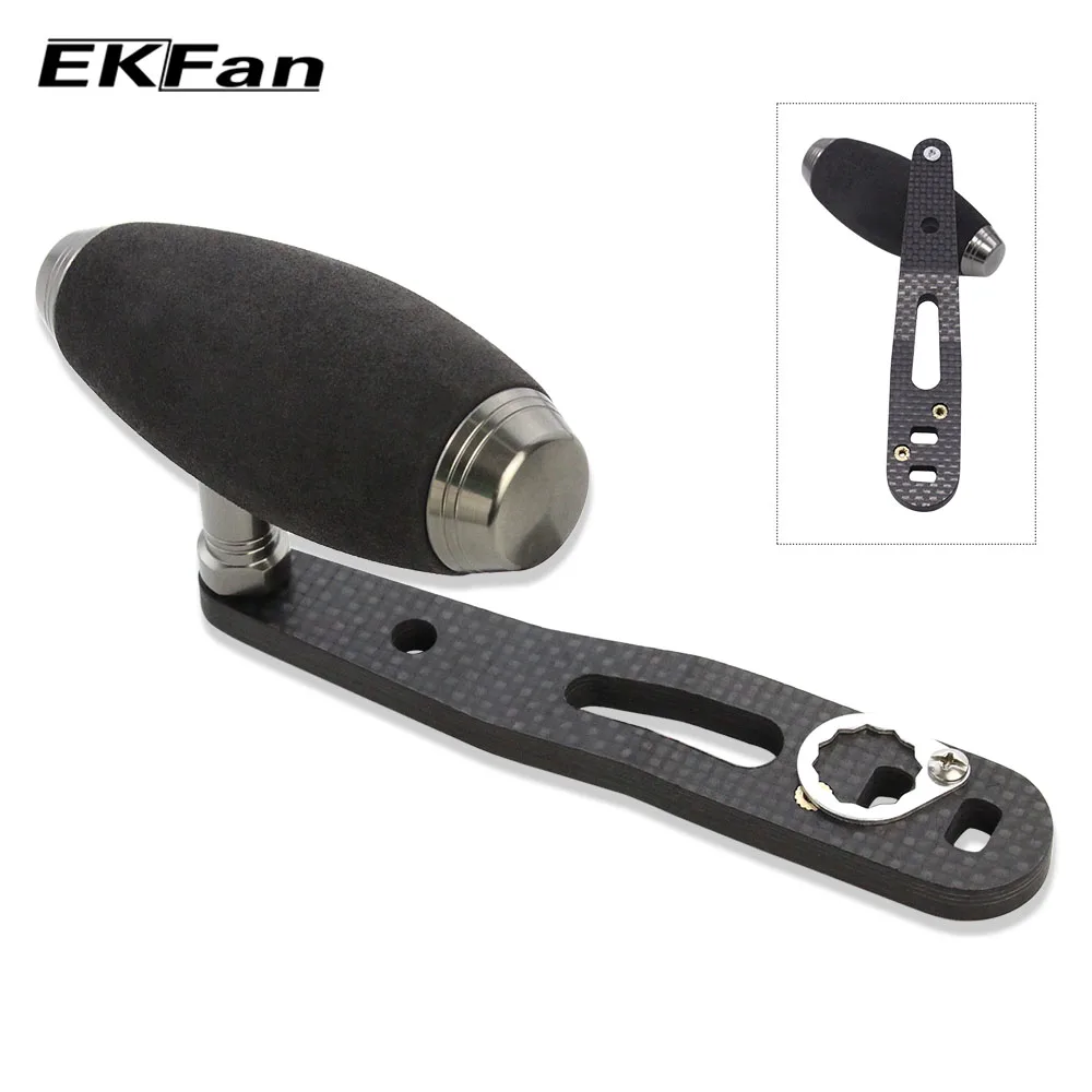 Carretel de Pesca Forma de Fibra de Carbono Alça de Pesca para Trolling Ekfan Novo Design Furos Duplos Rocker T-em Roda 8*5