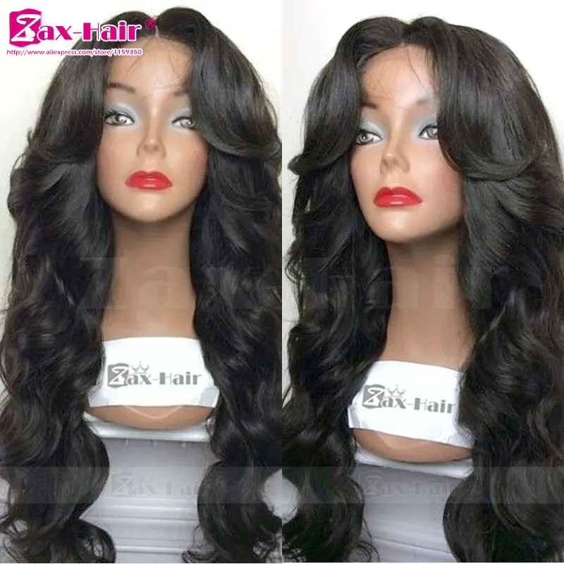 7А Человеческие Волосы Полные Парики Шнурка Волнистые Девственные Младенца