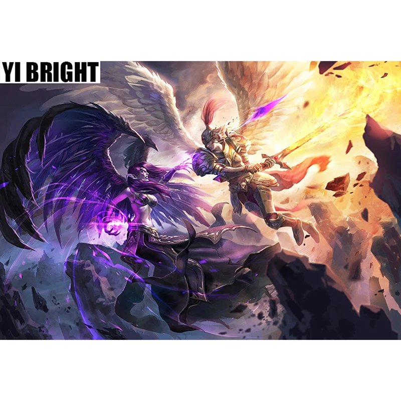 

DIY Diamond Painting Cross Stitch Kits Diamond Embroidery "Kayle VS Morgana" League Of Legend Full Diamond Mosaic Crafts Gift GT
