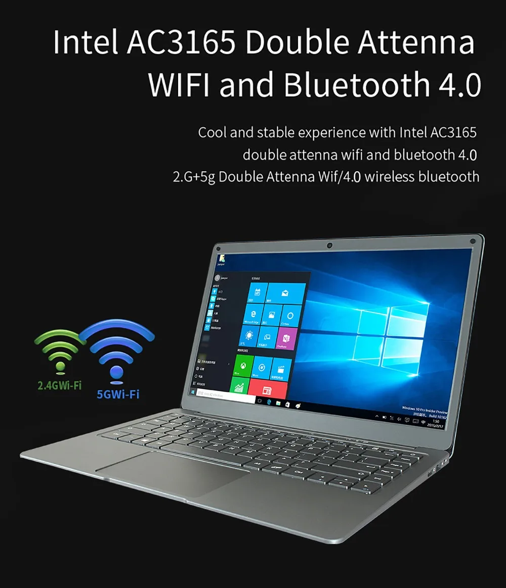 Jumper EZbook X3 Ноутбук 13,3 дюймов ips дисплей ноутбук 6 ГБ 64 Гб eMMC Intel Apollo Lake N3350 2,4G/5G WiFi с M.2 SATA SSD слотом