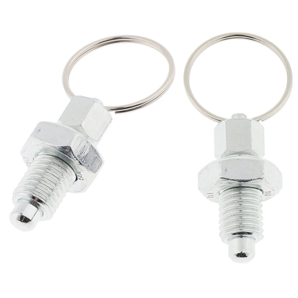 2Pcs Stainless Steel Non Lock-Out Indexing Plunger With Pull Ring M12 photo
