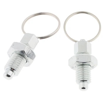 

2Pcs Stainless Steel Non Lock-Out Indexing Plunger With Pull Ring M12