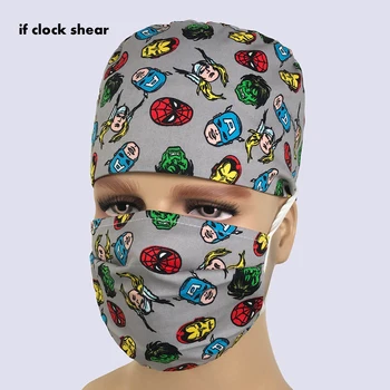 

New Unisex Pharmacy clinic work hat beauty surgery surgical cap practice nurse hat medical hospital doctor laboratory printing