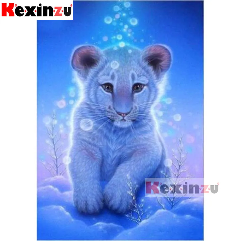 Kexinzu полный 5D DIY квадрат @ круглая алмазная живопись милый Лев 3D вышивка крестиком