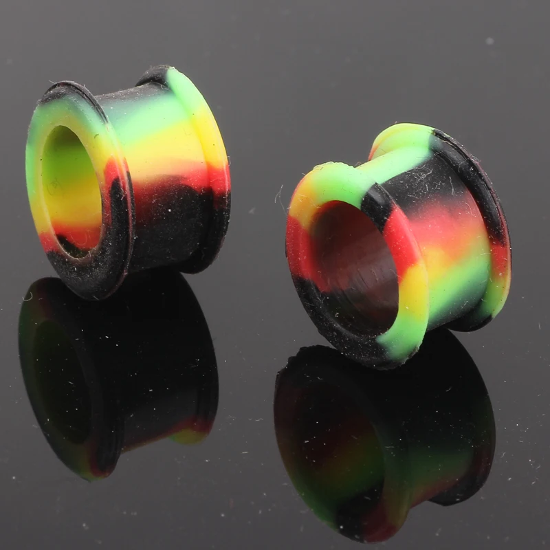 Hot Selling Flexible Silicone Ear Plugs Gauges Rainbow Plugs Tunnels