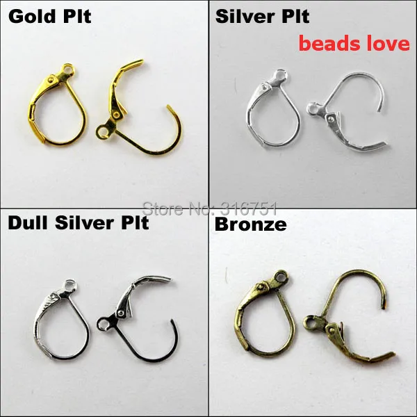 Pick 4 Colors 100pcs Ear Wire Hooks Stopper Clips Locks Earring Pick 4 Colors 100pcs Ear Wire Hooks Stopper Clips Locks Earring Posts W Stoppers 16x11mm