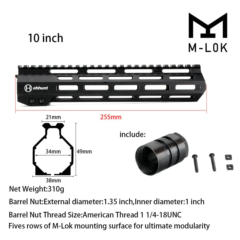 " 9" 1" 12" 13," 15" 1" дюймовый AR15 свободном M-LOK цевье для винтовки для охоты тактический прицел крепление w Сталь гайка