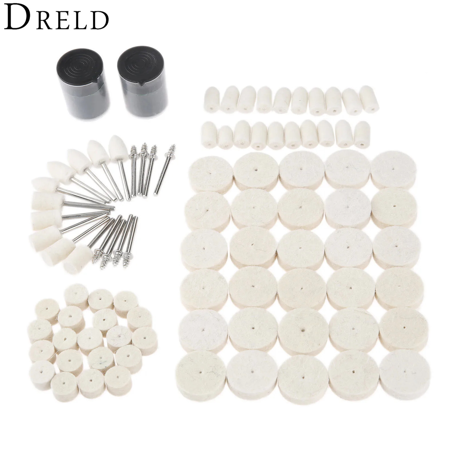 DRELD 90Pcs Dremel Accessories Wool Polishing Wheel for Metal Surface
