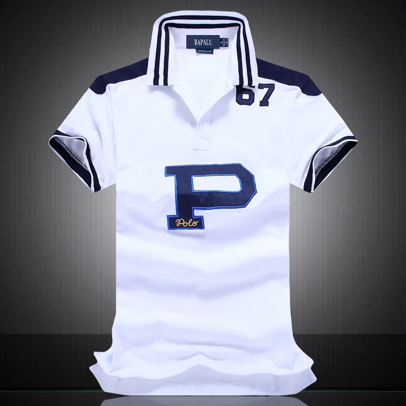 

2019 New High Quality Mens Polos White Shirt Famous Brands 100% Cotton Polo Shirt Men Lapel P Embroidery Tees for Men Fraench