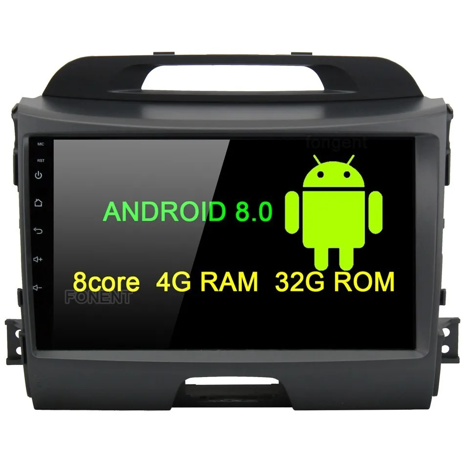 

Fongent 9" Android 8.0 Car GPS Radio Player for Kia Sportage R 2011-2016 with Octa Core 4GB+32GB Auto Stereo Multimedia Audio