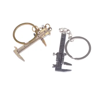 

1PCS Novelty Simulation Model Slide Ruler Movable Vernier Caliper Model Key Chain Keyring keyfob Gift Metal