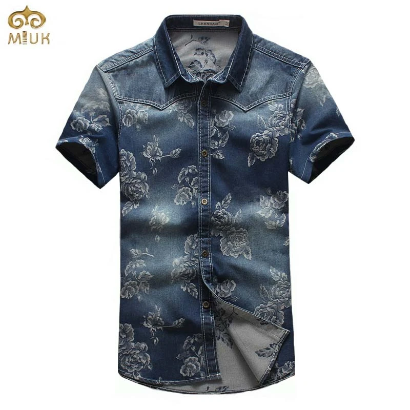 denim & flower brand mens shirts