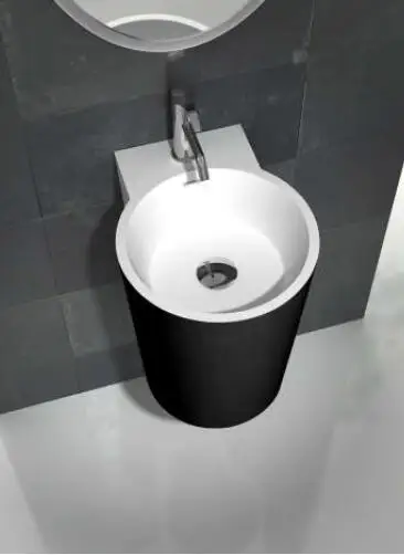 كوريان الحمام الجدار علقت wasbasin سطح صلب بالوعة مرحاض الغرور غسل اليد بالوعة RS38480