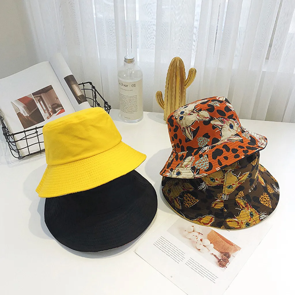Sun Hats For Men Women Printing Double-sided Wearing Visor Travel Folding Basin fishing Hat Summer Chapeau Femme Gorra Hombre
