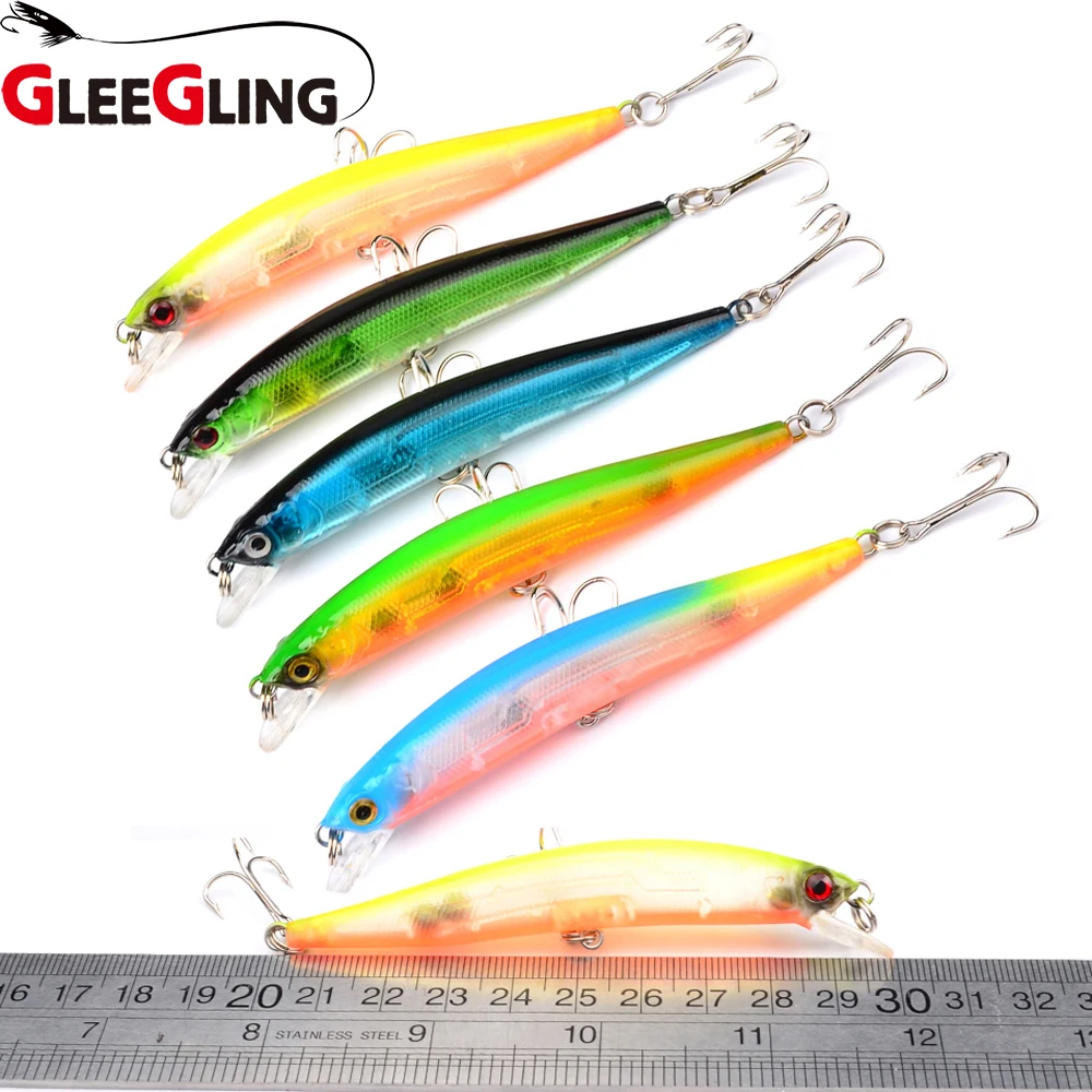  5Pcs Minow Fishing Lures With 3 Hooks 11.34cm /8.37g Swim Crankbait jigging metal jig Fishing Tackl