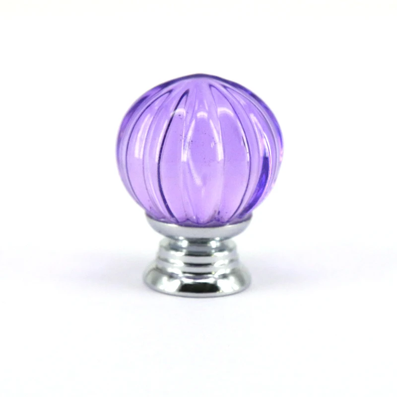 10PCS Purple Crystal Pumpkin Knob Furniture Kitchen Glass Drawer