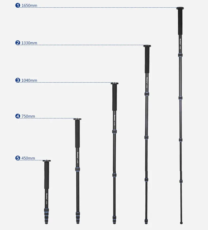 Manbily A-222 камера Портативный Профессиональный DSLR алюминиевый монопод Штатив M1 подставка База KB-0 штатив Шаровые Головки, монопод Макс: 65"