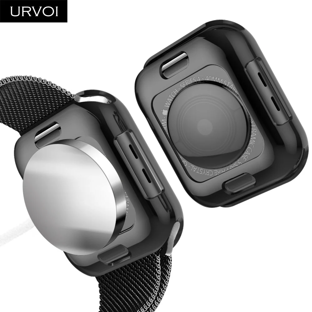 Чехол URVOI для iWatch с гальваническим покрытием Φ series 5 4 3 2 Мягкий бампер тонкая рамка