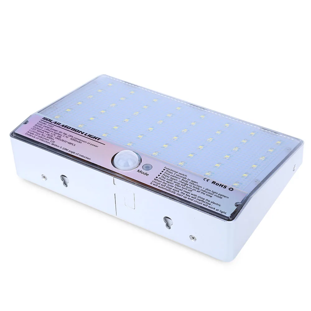 

48 LEDs Solar Powered Motion Sensor Lamp Waterproof 3.2V 4W 600LM Outdoor Street Light for Home Outdoor Decoration And Security