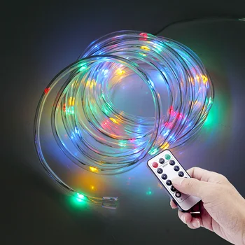 

Waterproof Outdoor Garden Path Tree Fairy Lights 5M 10M LED Battery Power Rope Tube String Lights for Christmas Decoration