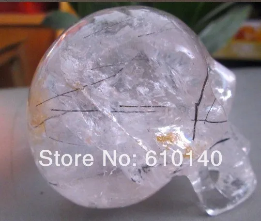 

NATURAL HAIR quartz CRYSTAL SKULL HEALING H212FREE SHIPPING