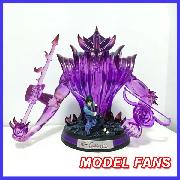 

MODEL FANS in-stock 39cm NARUTO Uchiha Sasuke Susanoo Tempestuous God of Valour GK resin statue contain led light for Collection