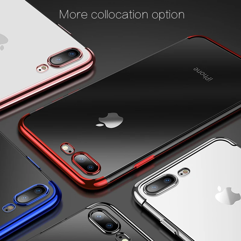 WLMLBU силиконовый прозрачный мягкий чехол для iPhone X 10 6S 6 s 6Plus 6SPlus 7 8 7Plus 8Plus Тонкий