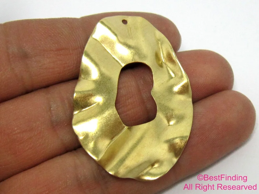 

6pcs Brass Drop Charm, Wavy Drop Earrings Charm, 45x31mm, Earring Accessories, Jewelry Making - R354