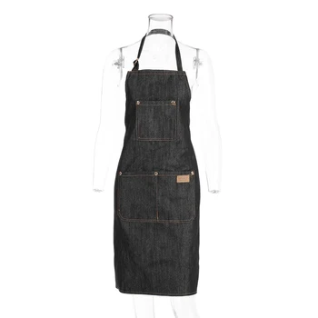 

New Salon Barber Cape Hairdresser Apron Black Jean Hairdressing Cape Hair Cutting Dyeing Cloth Hair Styling Cape for Barber Home