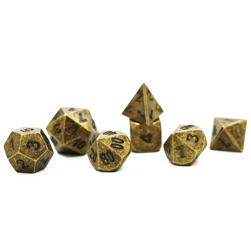 Dungeons & Dragons 7pcs/set Classic RPG Dice D&D Metal Dice Different Color DND Game Dice