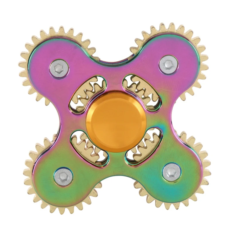 

Gold Four Gear Spinner Finger Zinc EDC Spinner Tri For Autism and ADHD Fidget Fingertip Spinner Children Adult An