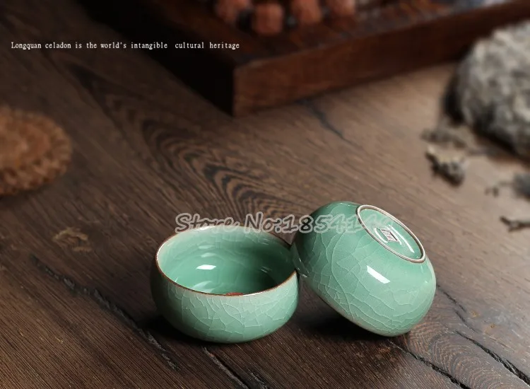 2 шт Китайский Longquan Celadon фарфоровые КИТАЙСКИЕ чашки и чайное блюдце чаша для чая Золотая Рыба 45 мл китайский заварочный чайник Celadon Crackle чайные чашки