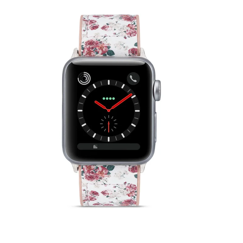 Силиконовый кожаный ремешок с цветами кактуса для часов Apple Watch 42 мм 38 мм ремешок для iWatch 4 5 40 мм 44 мм спортивная серия 1 2 3 ремешок
